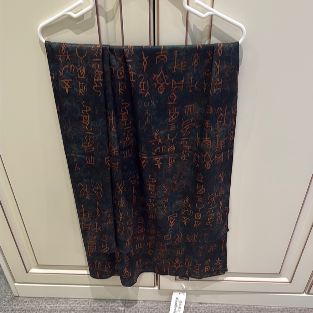 Black and Orange Patterned Scarf